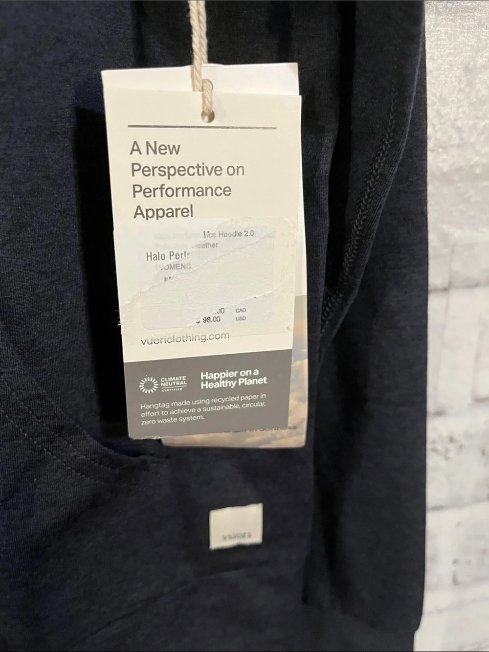 NWT vuori halo performance hoodie 2.0 heathered blue - Picture 2 of 6